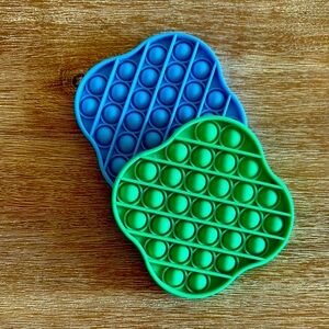 Set of 2- Blue and Green Pop It Fidget Toy